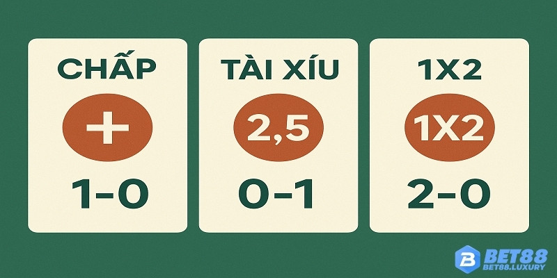 Ba loại kèo phổ biến trong hiệp 1: chấp, tài xỉu, châu Âu