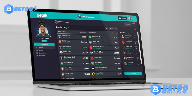 Giao diện đặt cược các trận Premier League tại Bet88