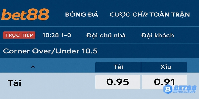 Kèo phạt góc được hiển thị trên bảng cược bóng đá tại nhà cái