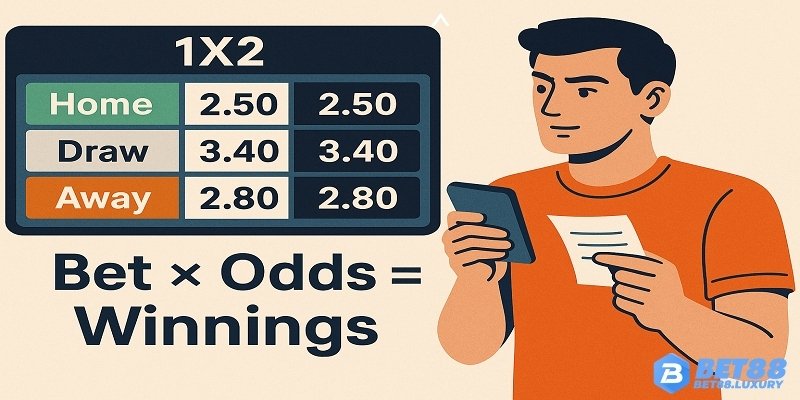 Biểu diễn ý nghĩa các con số odds và cách tính tiền thắng