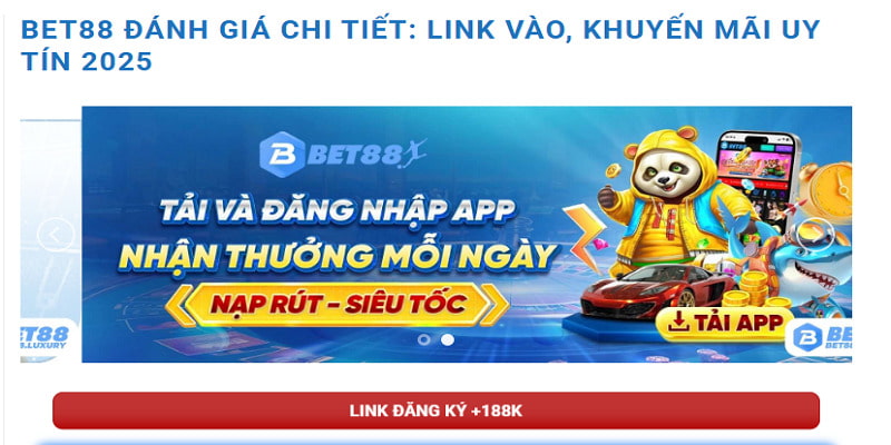 Ảnh chụp màn hình trang bet88.luxury hiển thị link vào Bet88 mới nhất
